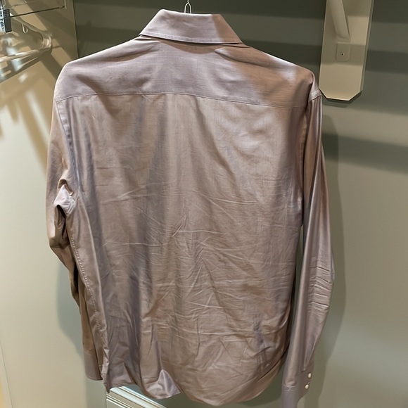 Armani taupe dress shirt. No collar ring stains. Unblemished. - Picture 3 of 5